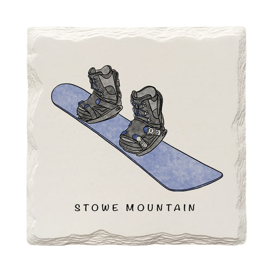 Customizable Snowboard Doodle | Drink Coaster | Absorbent Ridged Ceramic