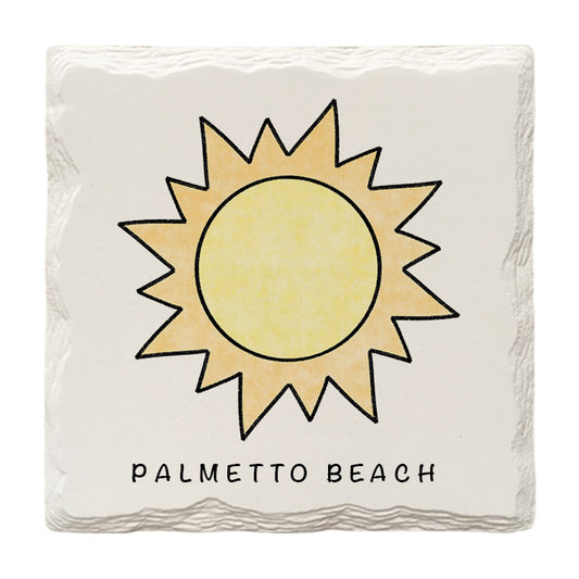 Customizable Sun Doodle | Drink Coaster | Absorbent Ridged Ceramic