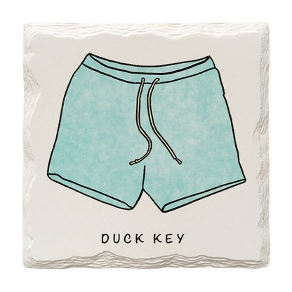 Customizable Swim Trunks Doodle | Drink Coaster