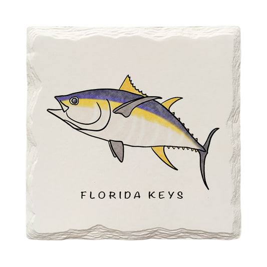 Customizable Tuna Fish Doodle | Drink Coaster | Absorbent Ridged Ceramic