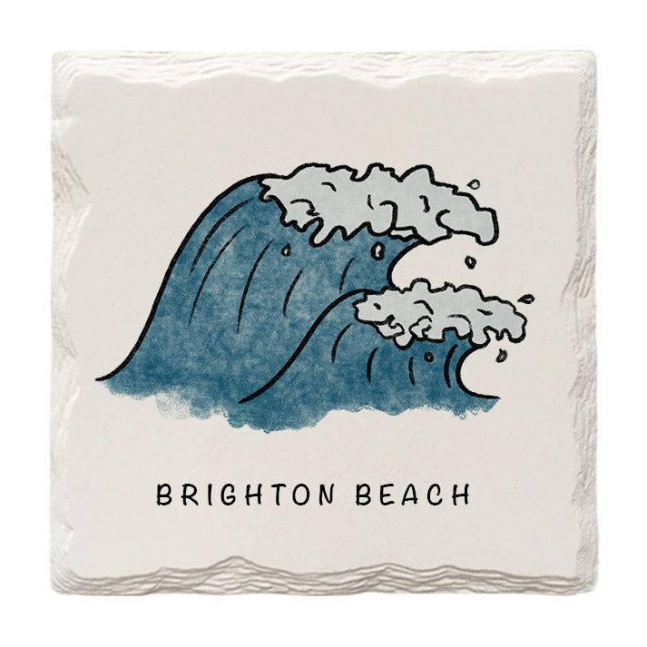 Customizable Wave Doodle | Drink Coaster | Absorbent Ridged Ceramic