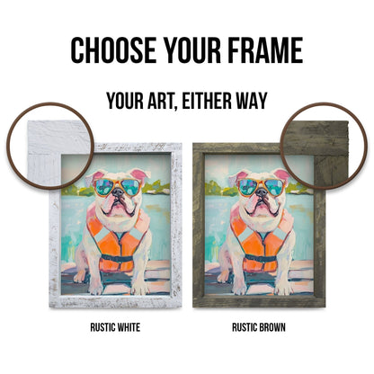 Frame color comparison: Rustic White and Rustic Brown