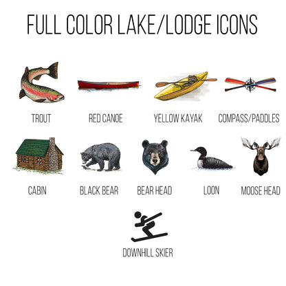 Customizable Lodge Green Icons | Drink Coaster