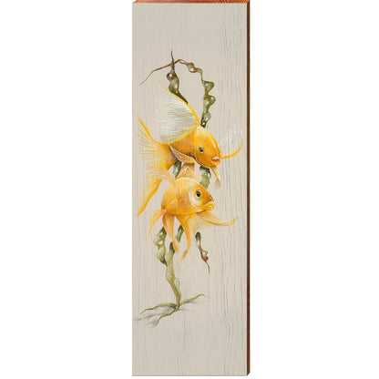 Art Lamay | Goldfish Duo | Wall Art Print on Real Wood