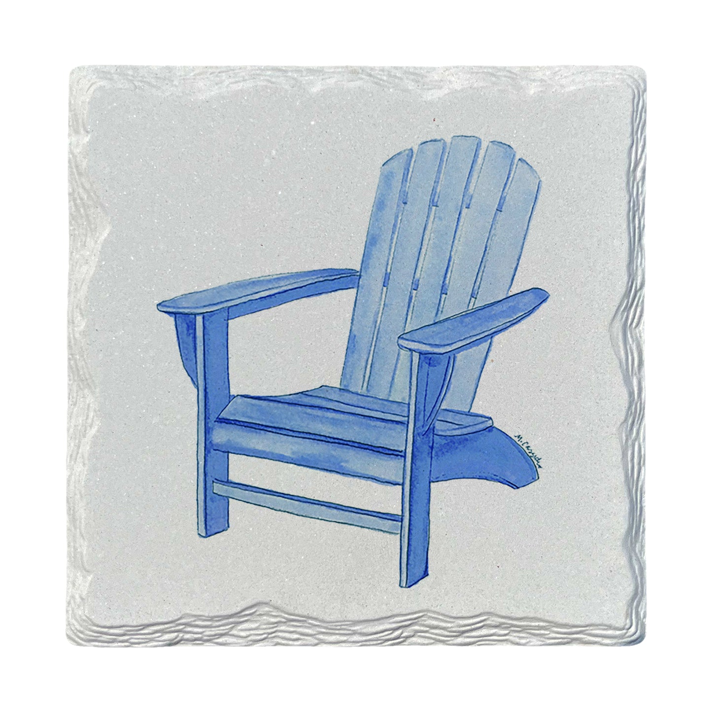 Pamela Cassidy | Blue Adirondack Chair | Drink Coaster