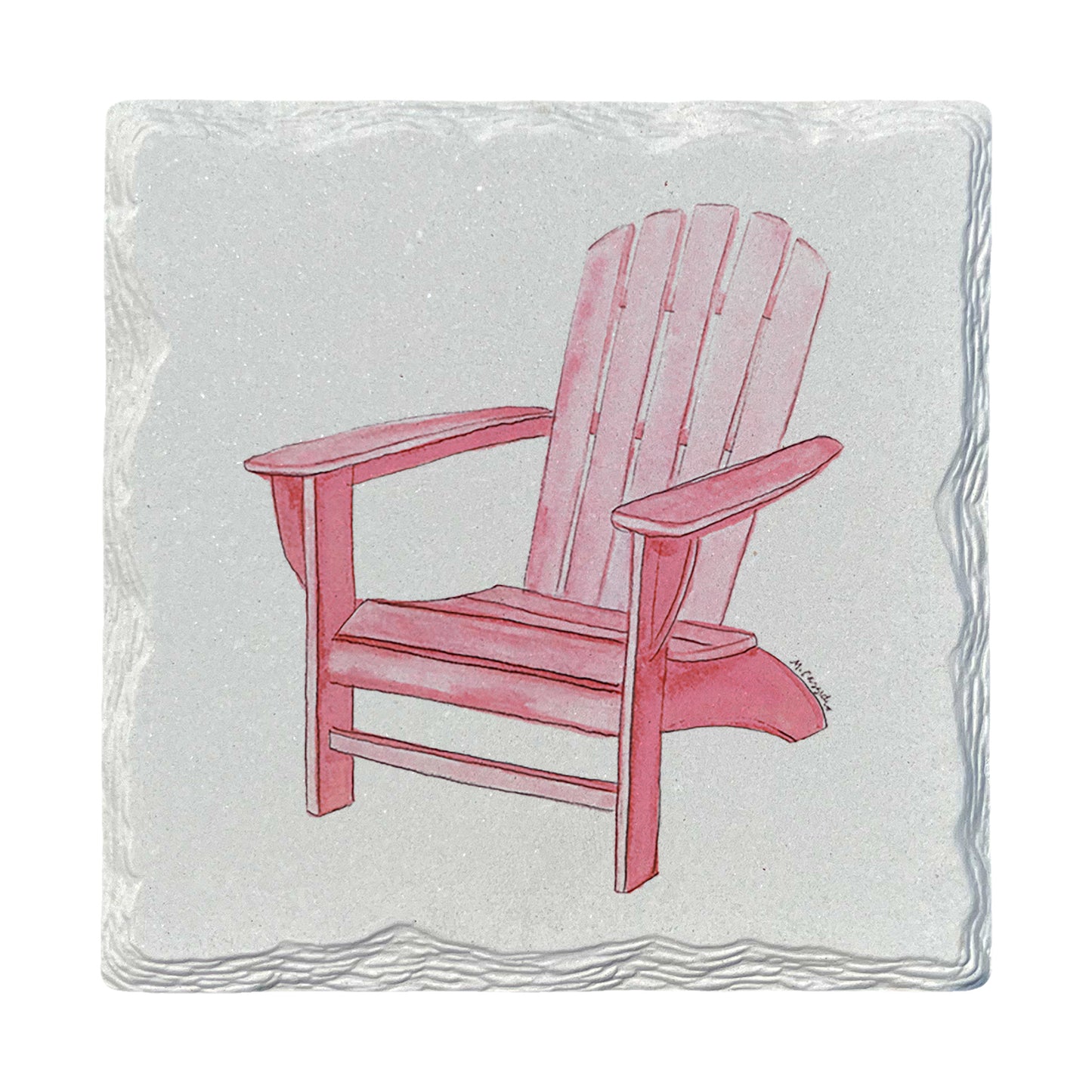 Pamela Cassidy | Pink Adirondack Chair | Drink Coaster