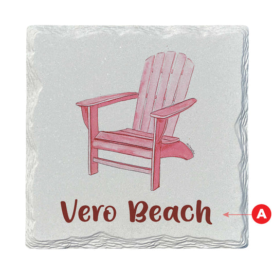 Pamela Cassidy | Pink Adirondack Chair | Drink Coaster