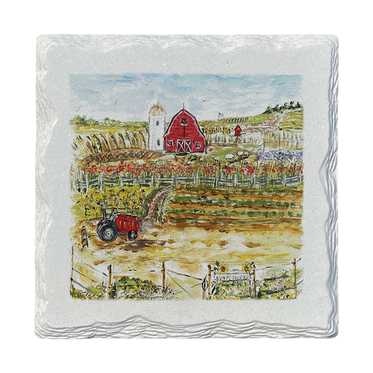 Pamela Cassidy | Barnyard in Bloom | Drink Coaster