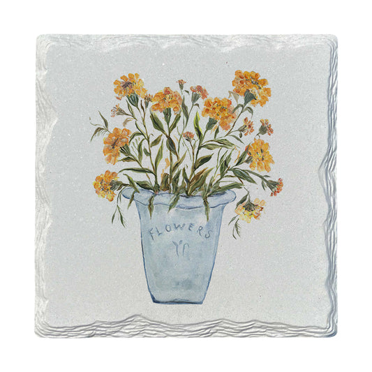 Pamela Cassidy | Pot of Marigolds | Drink Coaster