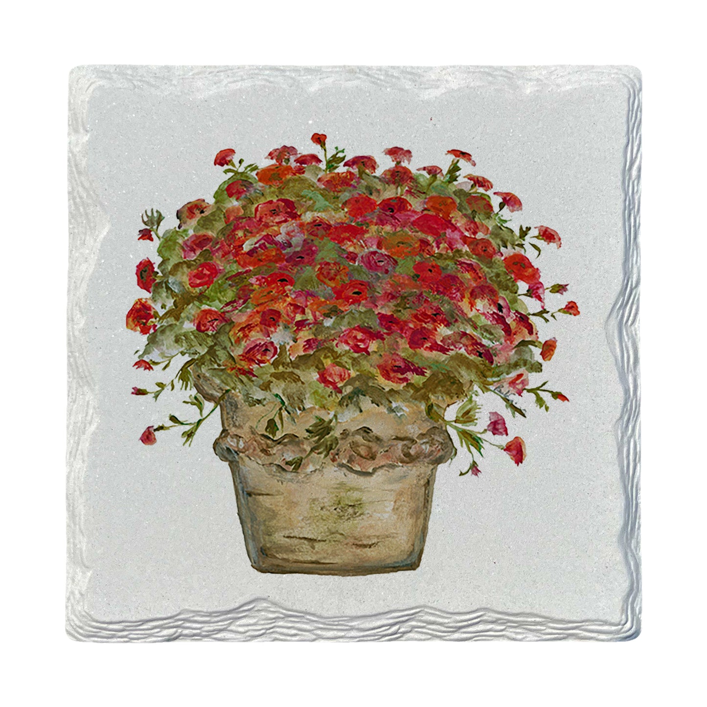 Pamela Cassidy | Pot of Geraniums | Drink Coaster