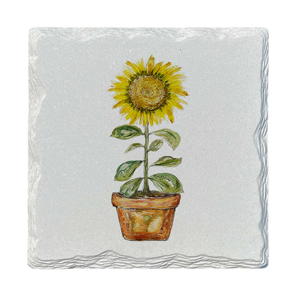 Pamela Cassidy | Potted Sunflower | Drink Coaster