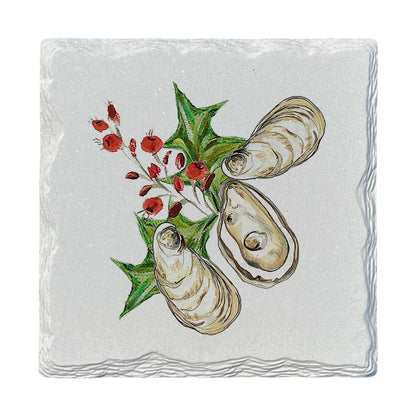 Pamela Cassidy | Christmas Oysters | Drink Coaster