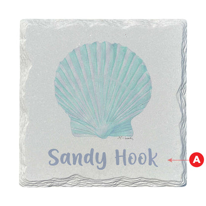 Pamela Cassidy | Blue Scallop Shell | Drink Coaster