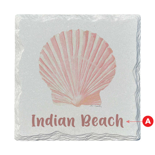 Pamela Cassidy | Pink Scallop Shell | Drink Coaster