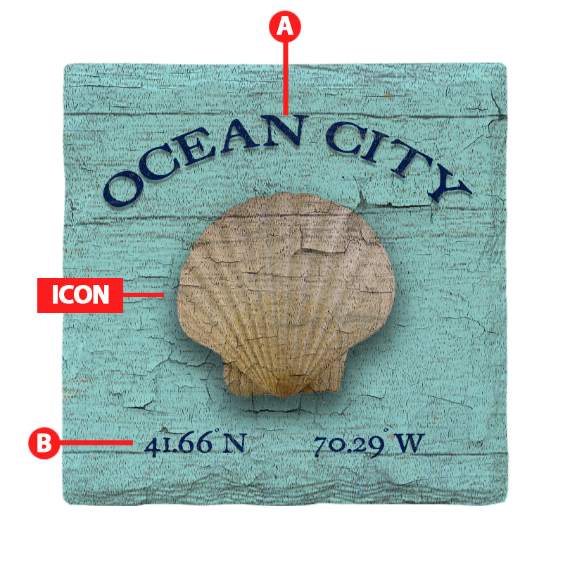 Customizable Coastal Aqua Blue | Drink Coaster