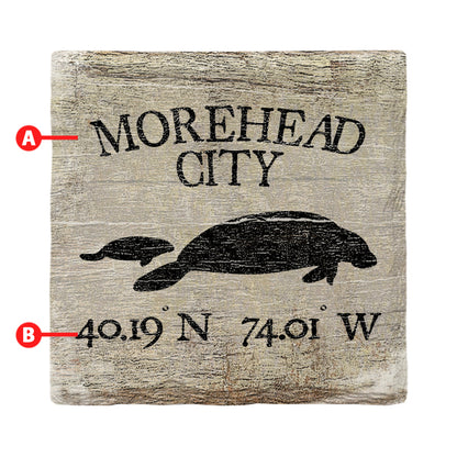 Customizable Rustic Manatee | Drink Coaster