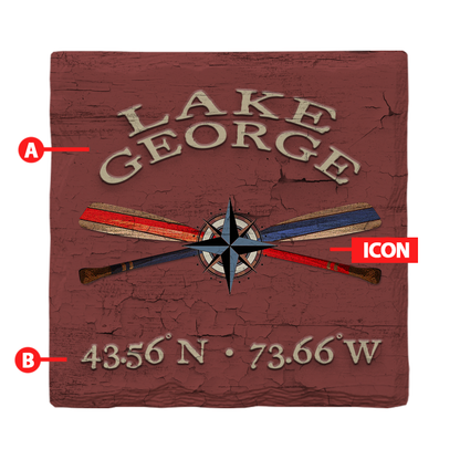 Customizable Lodge Red Paint Chip | Icon choice | Drink Coaster