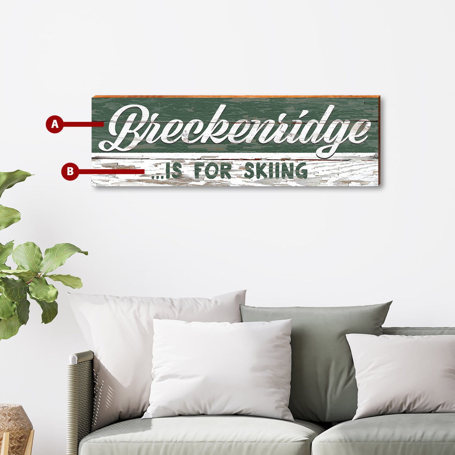 Customizable Lodge Green Rustic Sign | Wall Art Print on Real Wood