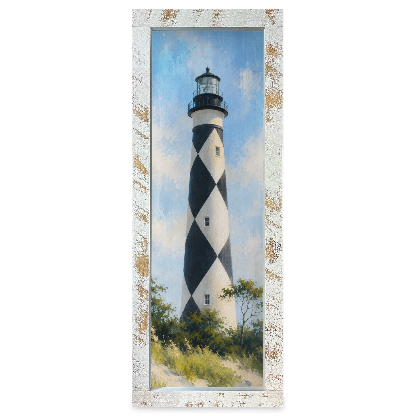 Cape Lookout Lighthouse, NC | Real Wood Framed Wall Art Print