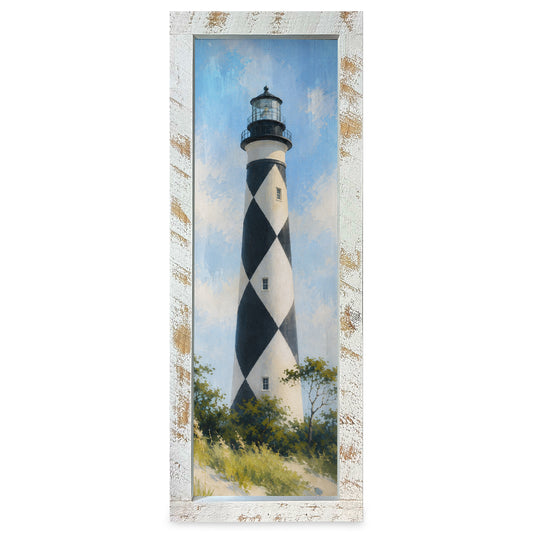 Cape Lookout Lighthouse, NC | Real Wood Framed Wall Art Print