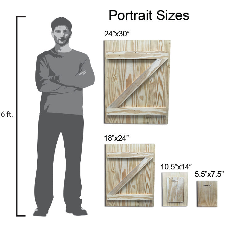 Custom Design | Portrait Sizes | Wall Art Print on Real Wood