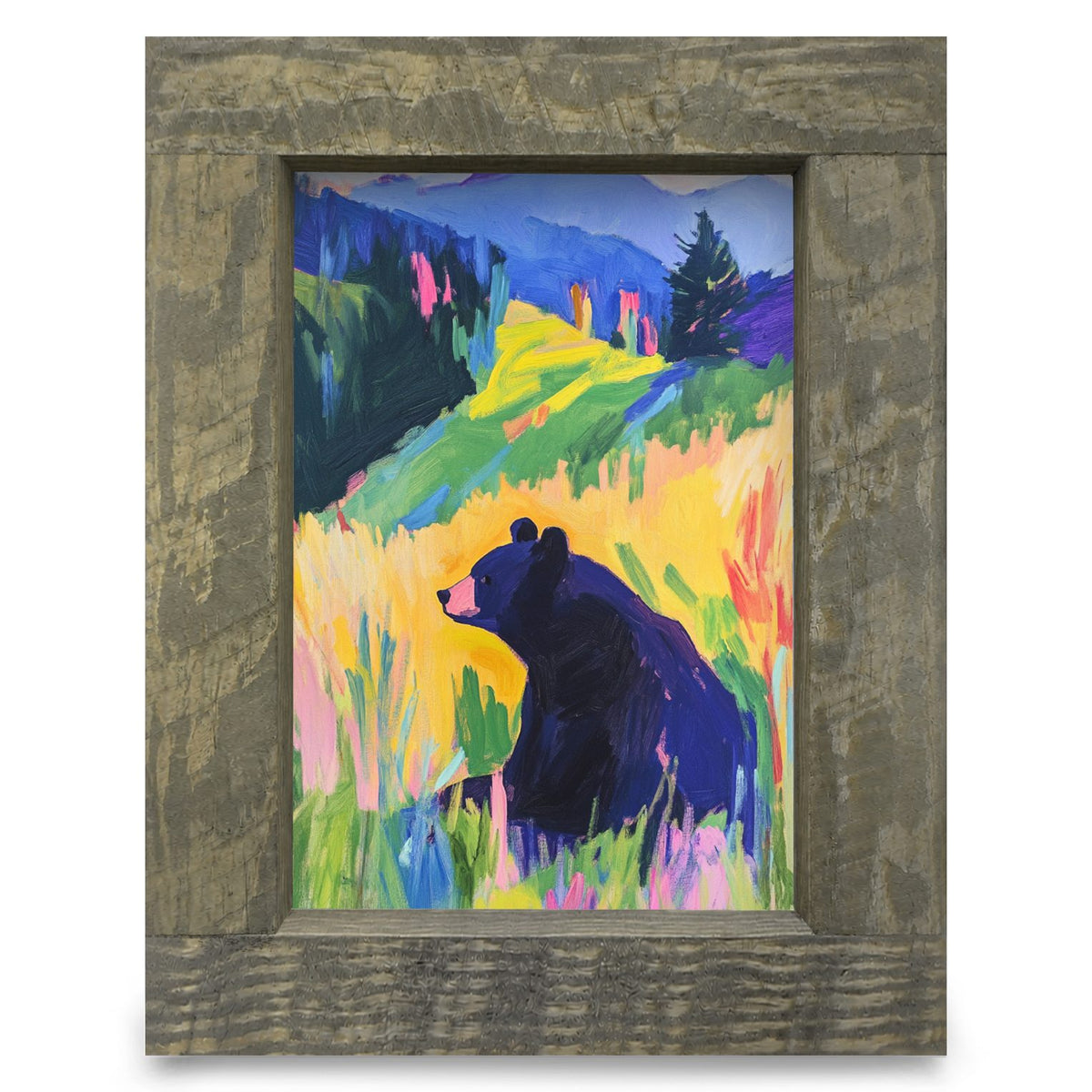 Dreamy Black Bear | Real Wood Framed Wall Art Print