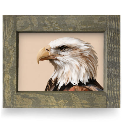 Bald Eagle Portrait | Real Wood Framed Wall Art Print