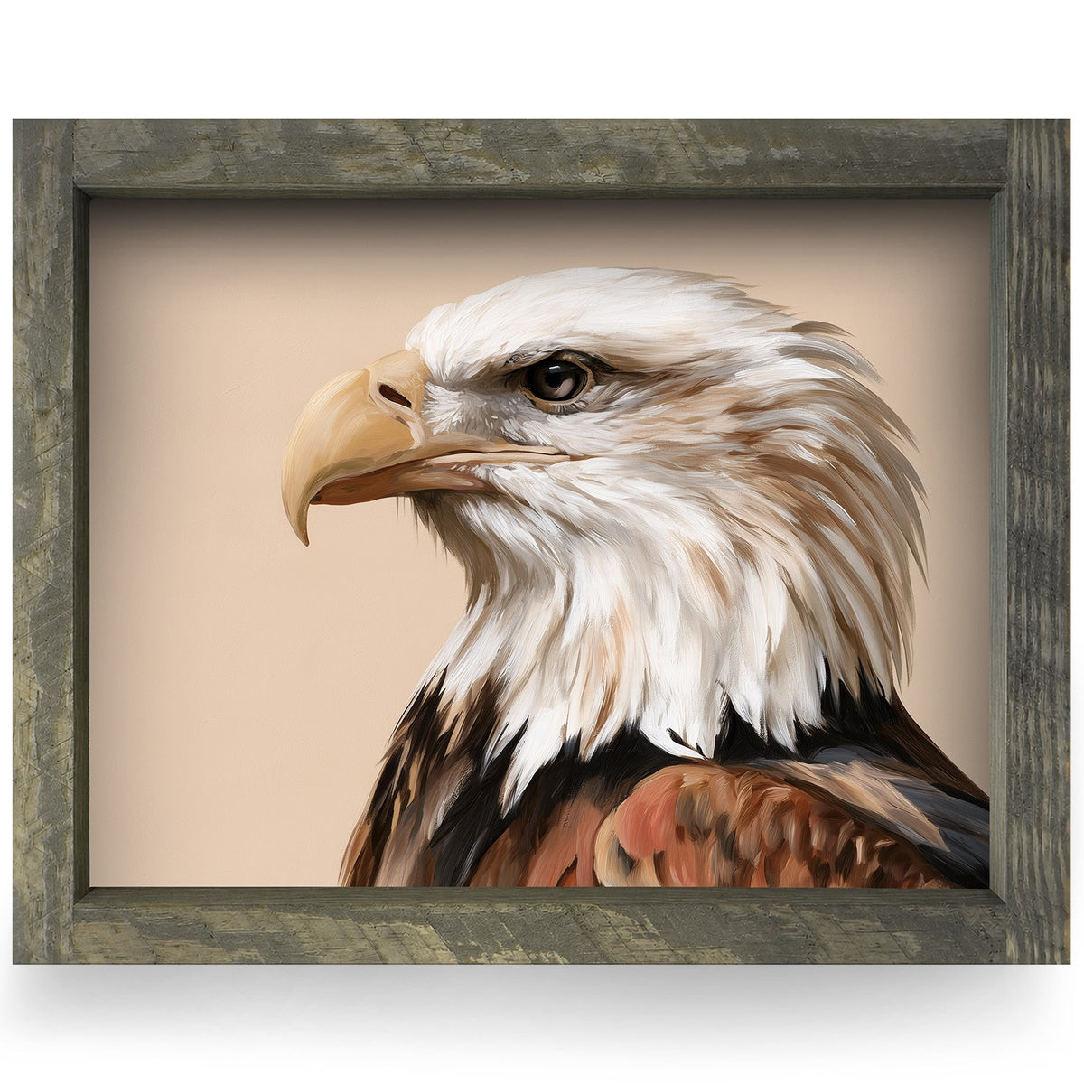 Bald Eagle Portrait | Real Wood Framed Wall Art Print