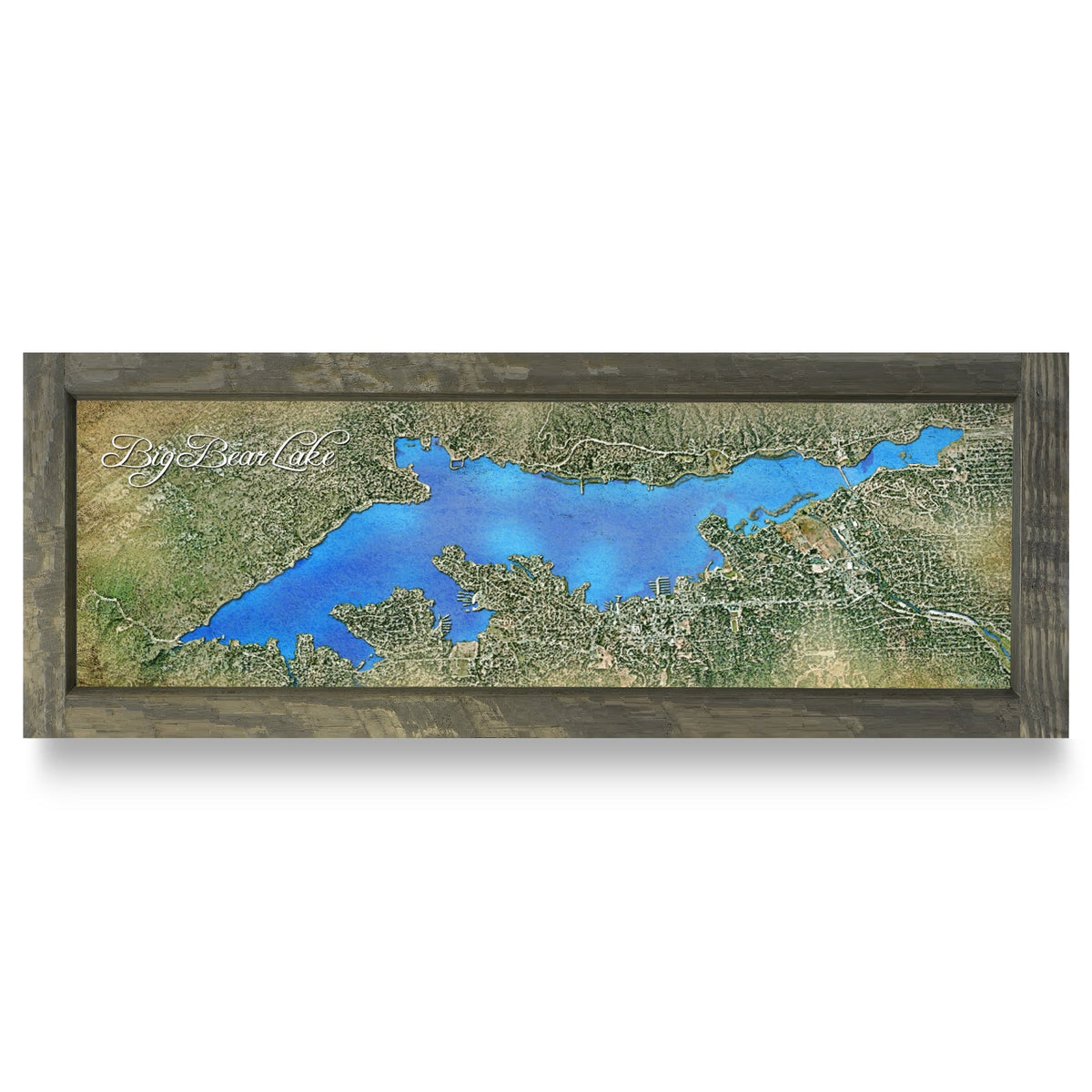 Big Sur, California Map | Real Wood Framed Wall Art Print
