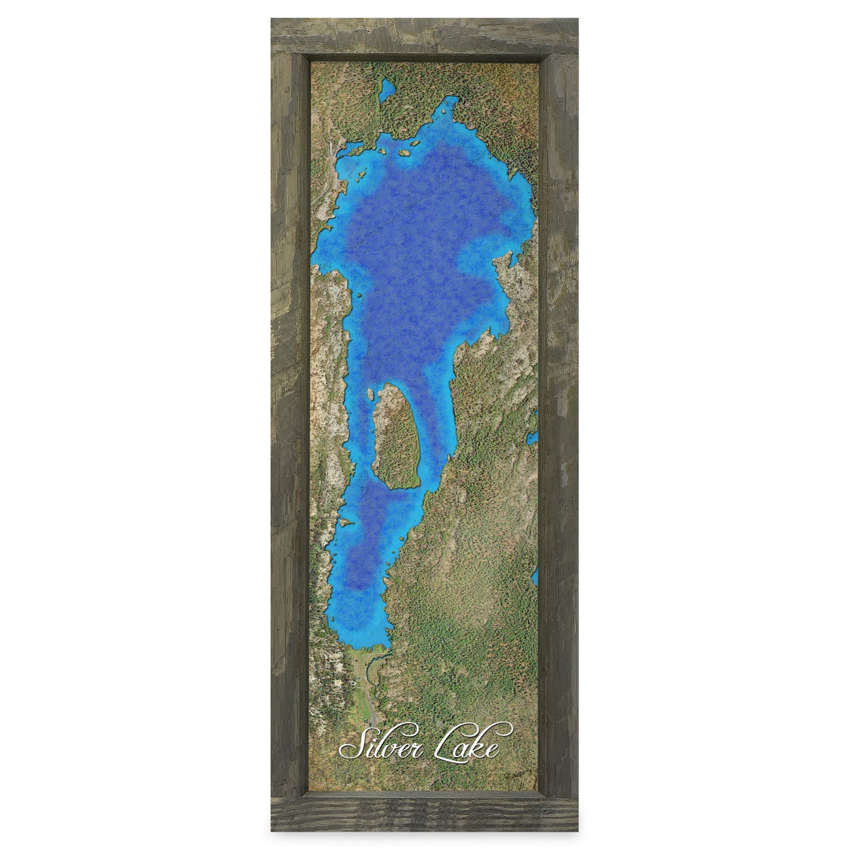 Silver Lake, California Map | Real Wood Framed Wall Art Print