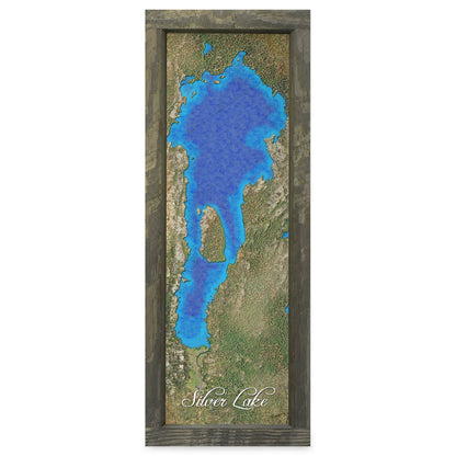 Silver Lake, California Map | Real Wood Framed Wall Art Print