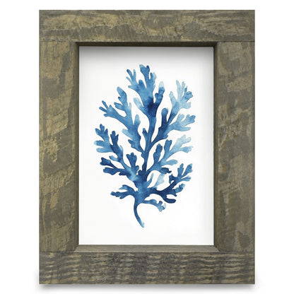 Watercolor Navy Botanical | Real Wood Framed Wall Art Print