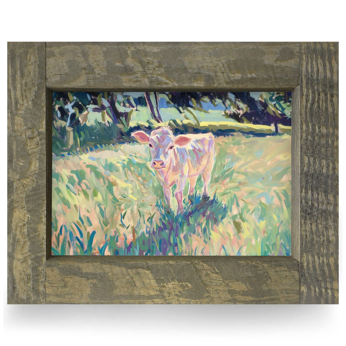 Pretty Cow | Real Wood Framed Wall Art Print