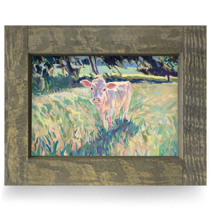 Pretty Cow | Real Wood Framed Wall Art Print