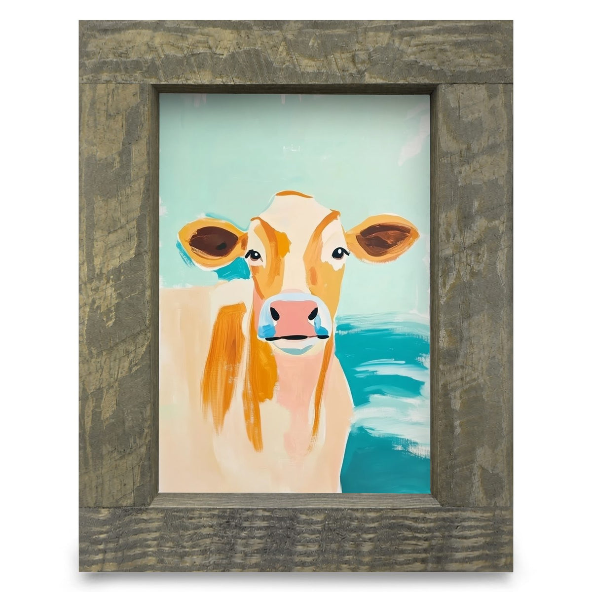 Jersey Cow | Real Wood Framed Wall Art Print