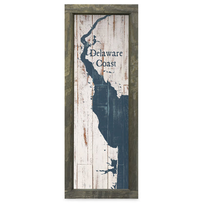Delaware Map | Real Wood Framed Wall Art Print