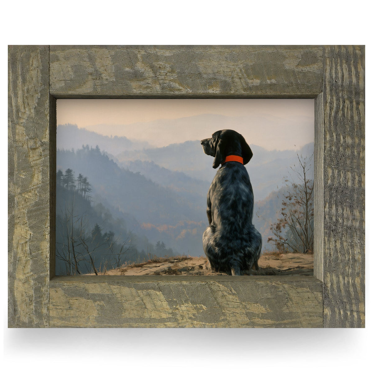 Tennessee Bluetick Coonhound | Real Wood Framed Wall Art Print
