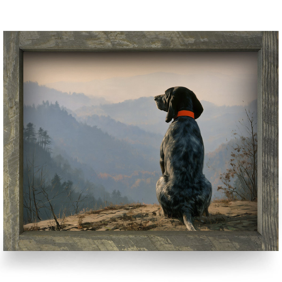 Tennessee Bluetick Coonhound | Real Wood Framed Wall Art Print