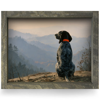 Tennessee Bluetick Coonhound | Real Wood Framed Wall Art Print