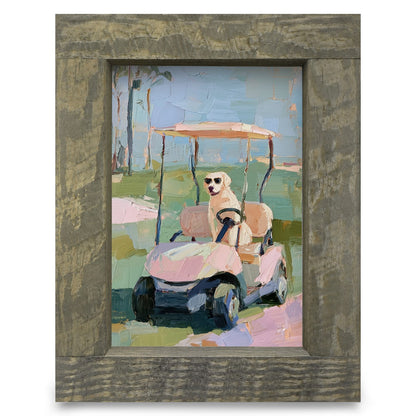 Cute Caddy Companion | Real Wood Framed Wall Art Print