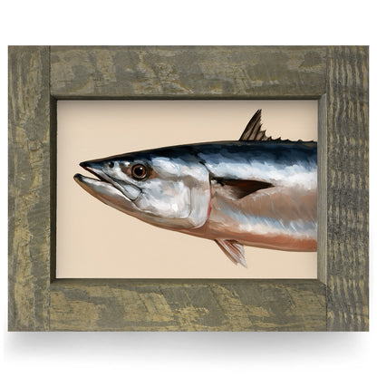 King Mackerel Portrait | Real Wood Framed Wall Art Print