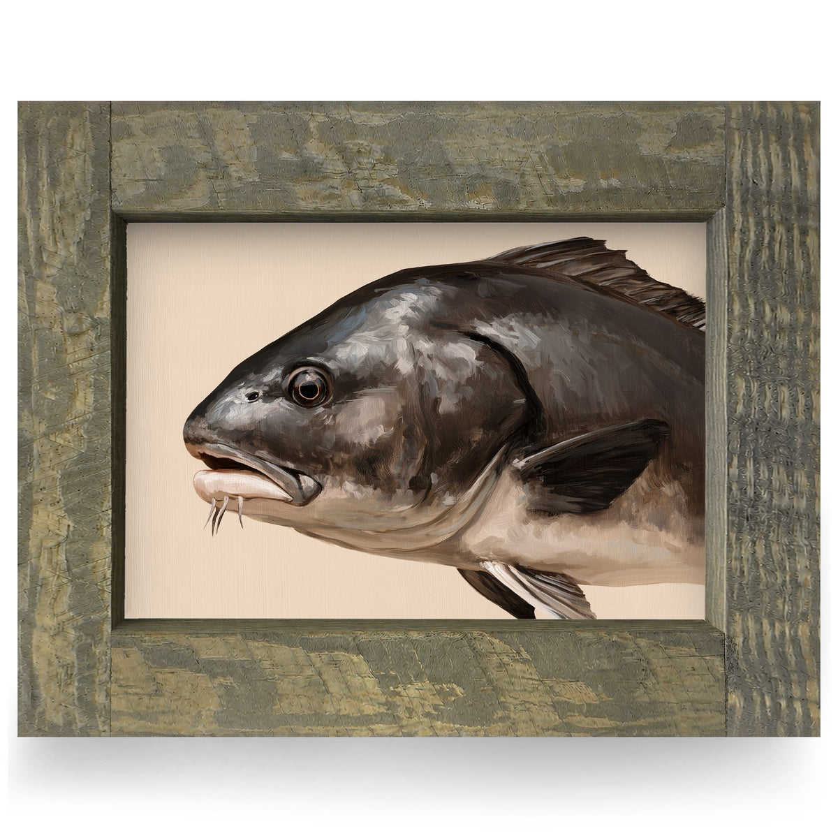 Black Drum Portrait | Real Wood Framed Wall Art Print