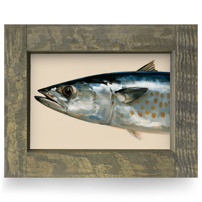 Spanish Mackerel Portrait | Real Wood Framed Wall Art Print