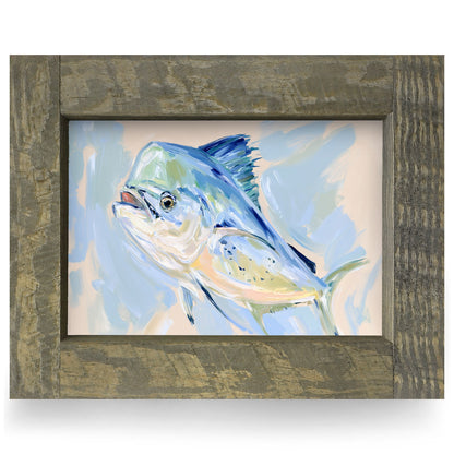 Painted Mahi Mahi | Real Wood Framed Wall Art Print
