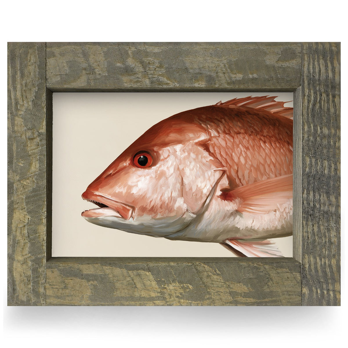 Red Snapper Portrait | Real Wood Framed Wall Art Print