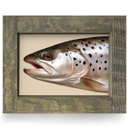 Spotted Trout Portrait | Real Wood Framed Wall Art Print