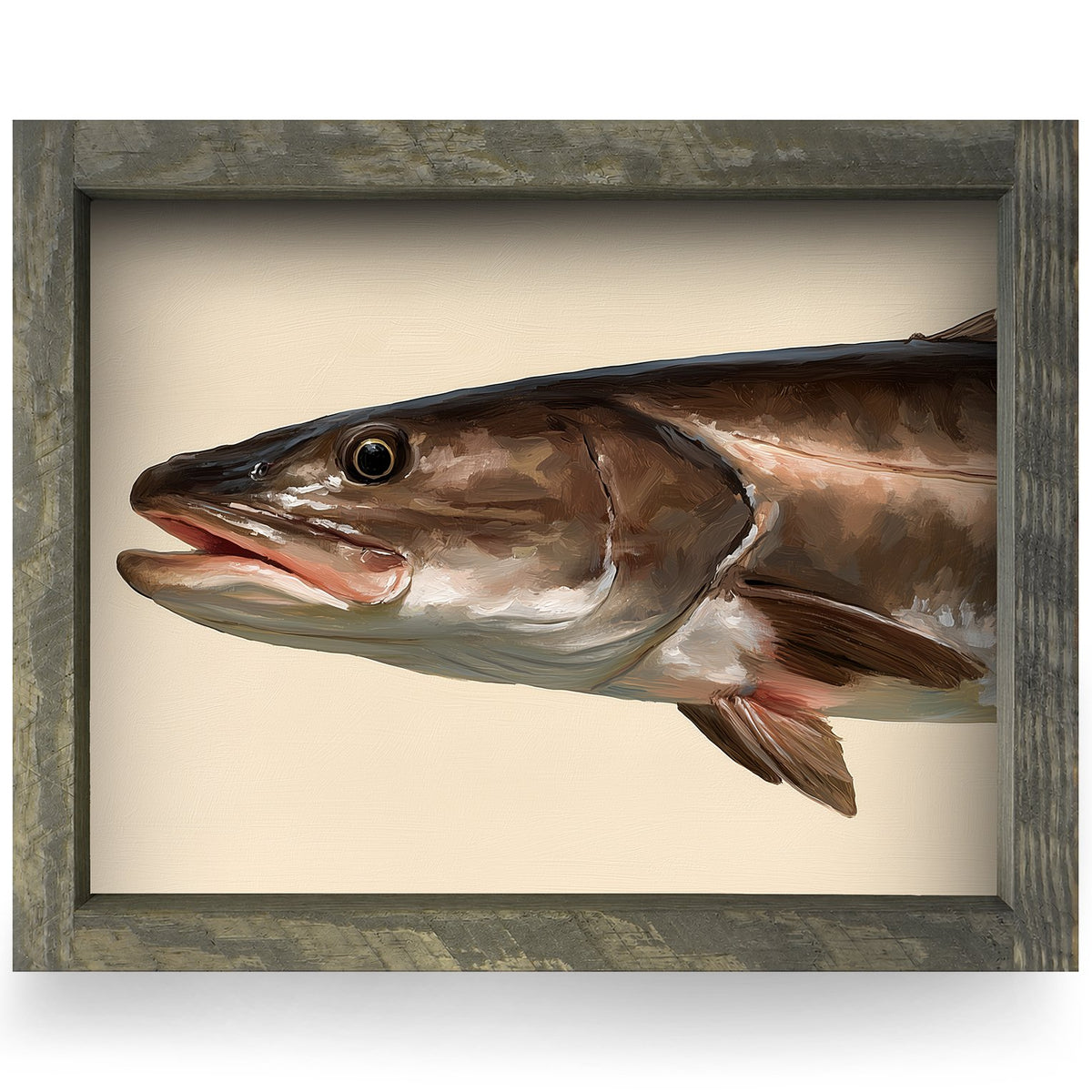 Speckled Sea Trout Portrait | Real Wood Framed Wall Art Print