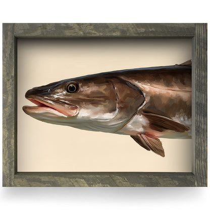 Speckled Sea Trout Portrait | Real Wood Framed Wall Art Print