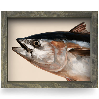 Bluefin Tuna Portrait | Real Wood Framed Wall Art Print
