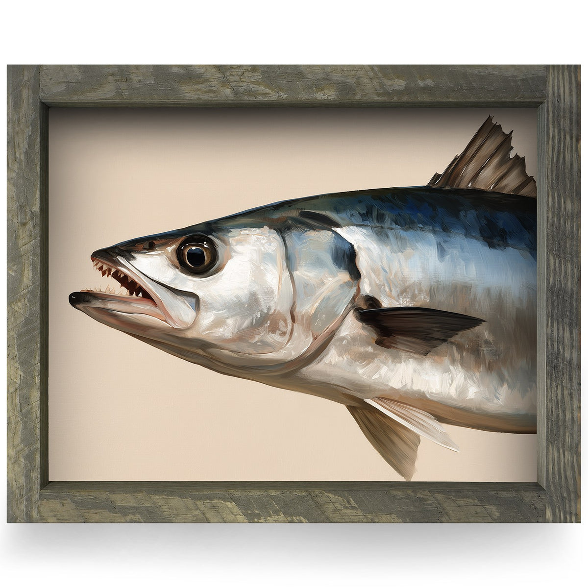 King Mackerel Study | Real Wood Framed Wall Art Print
